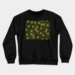 Sunflowers and Ladybugs Pattern Crewneck Sweatshirt